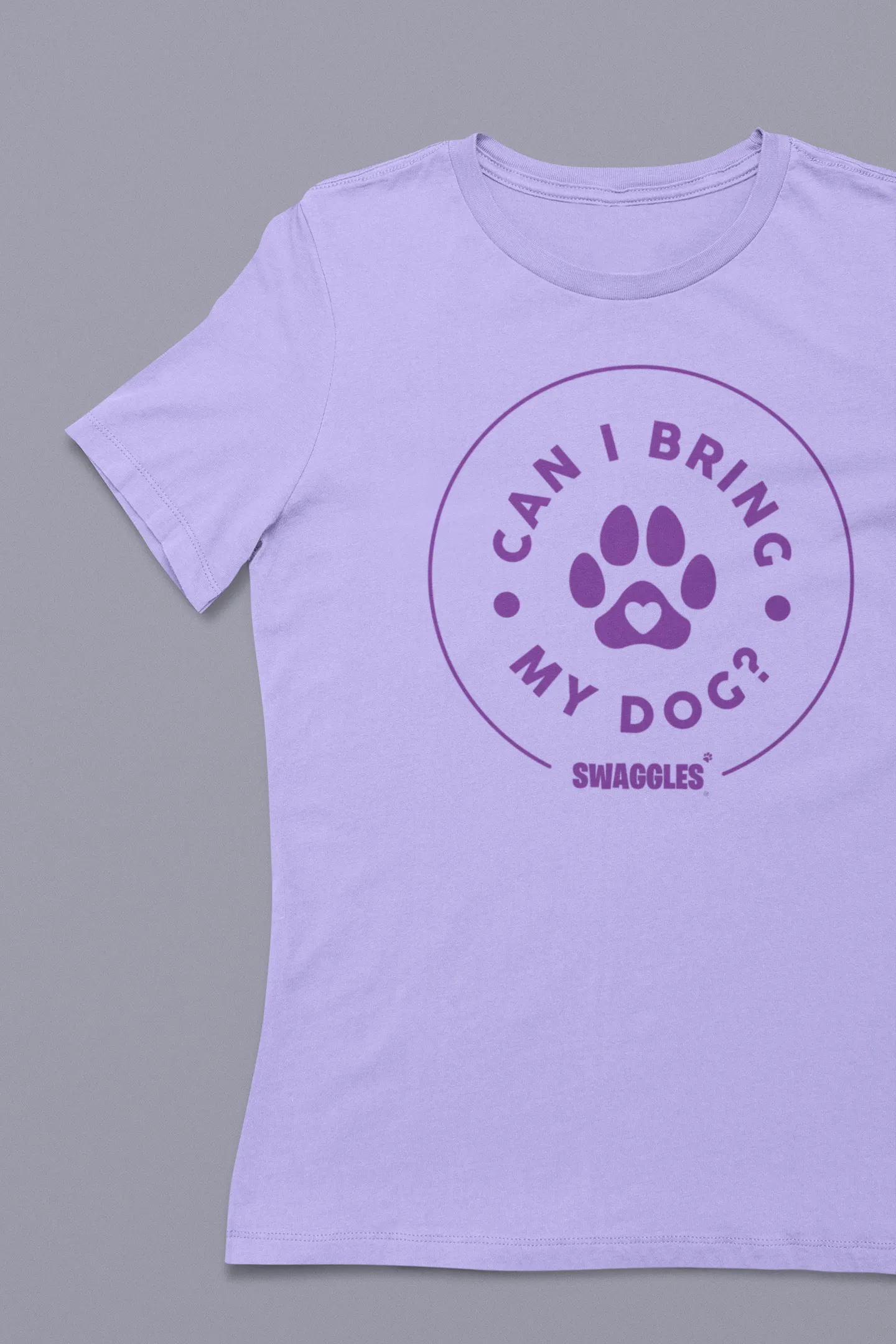 "Can I Bring My Dog?" - Paw Design - Women's Crew Neck Tee sold by Swaggles product image thumbnail 4