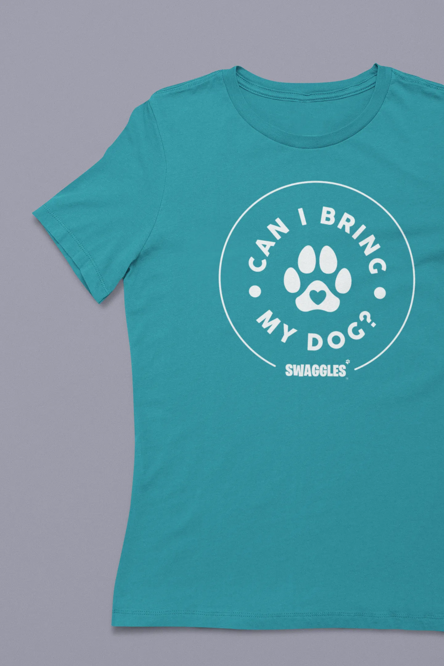 "Can I Bring My Dog?" - Paw Design - Women's Crew Neck Tee sold by Swaggles product image thumbnail 5