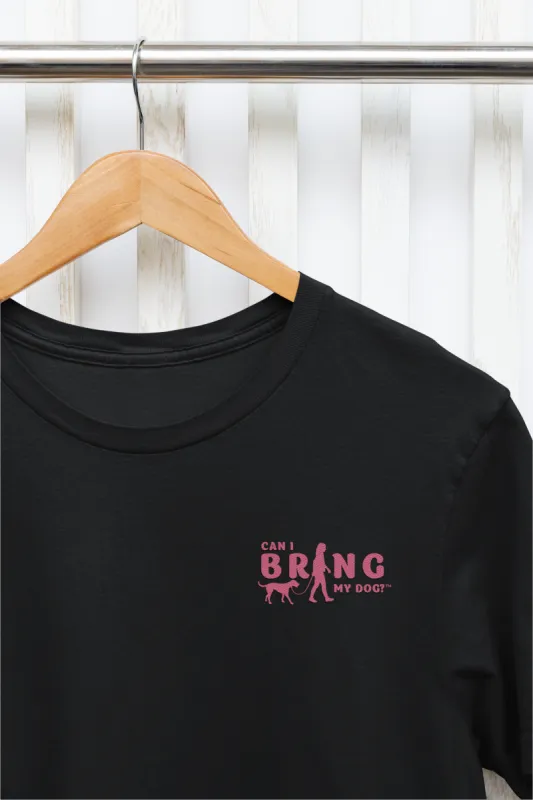 "Can I Bring My Dog?" - Woman Walking - Crew Neck Tee sold by Swaggles