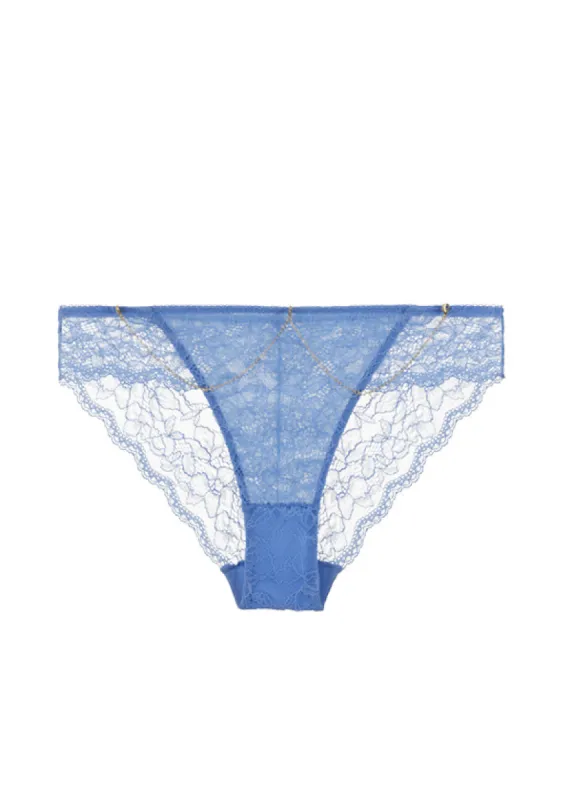 LYDIA Plus Sexy Recycled Blue Lace Hipster Panties with Detachable Metal Chains sold by UCA Lingerie