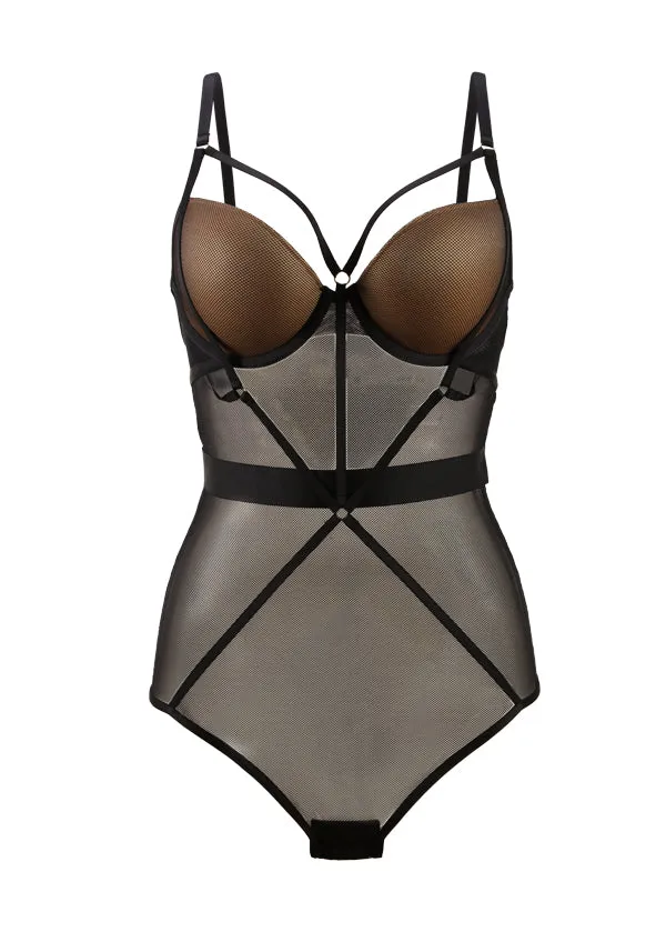 AUDREY Sexy Black Mesh Bodysuit sold by UCA Lingerie product image thumbnail 5