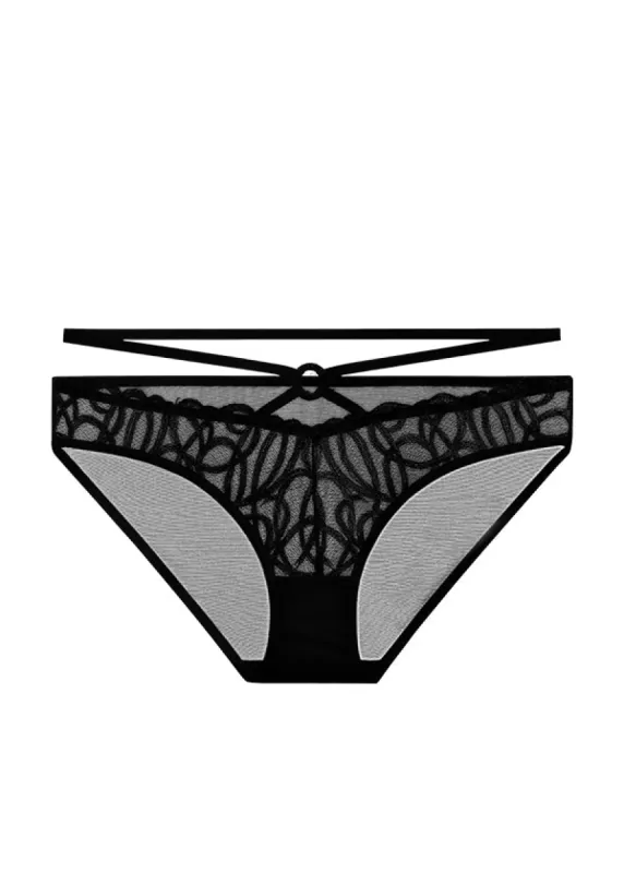 RUBY Plus Black Embroidery Lace Hipster Panties sold by UCA Lingerie