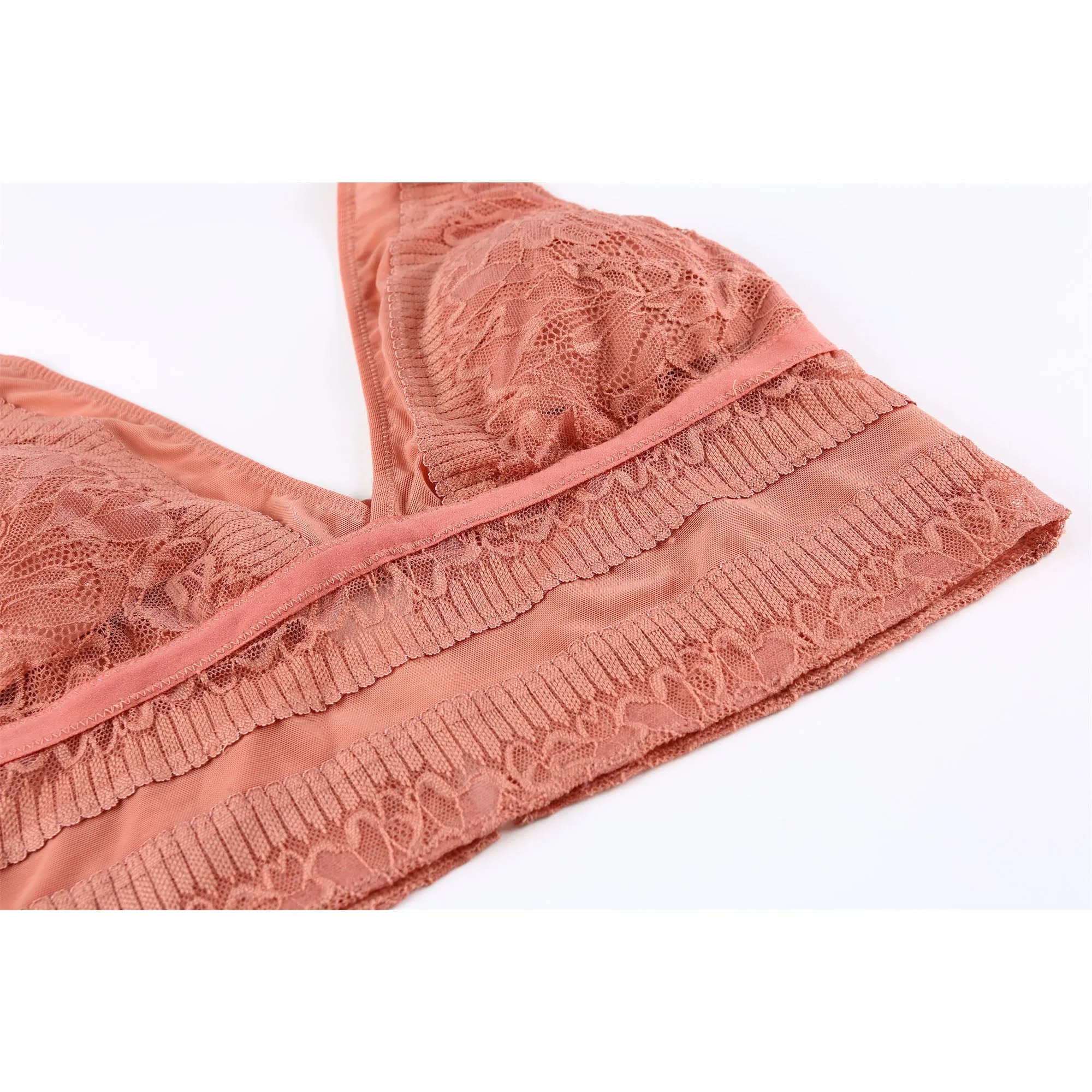 GRACE Lace Deep V Wireless Comfortable Bra sold by UCA Lingerie product image thumbnail 4