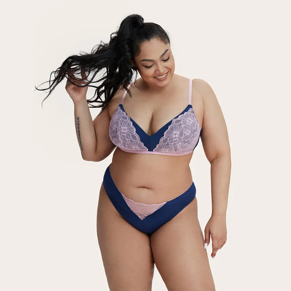 IRENE Plus Lace Wireless Molded Triangle Bralette Bra sold by UCA Lingerie product image thumbnail 2