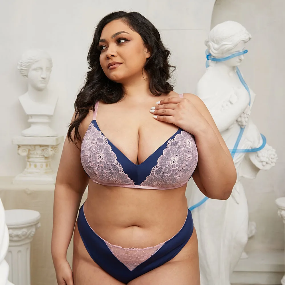 IRENE Plus Lace Wireless Molded Triangle Bralette Bra sold by UCA Lingerie product image thumbnail 4