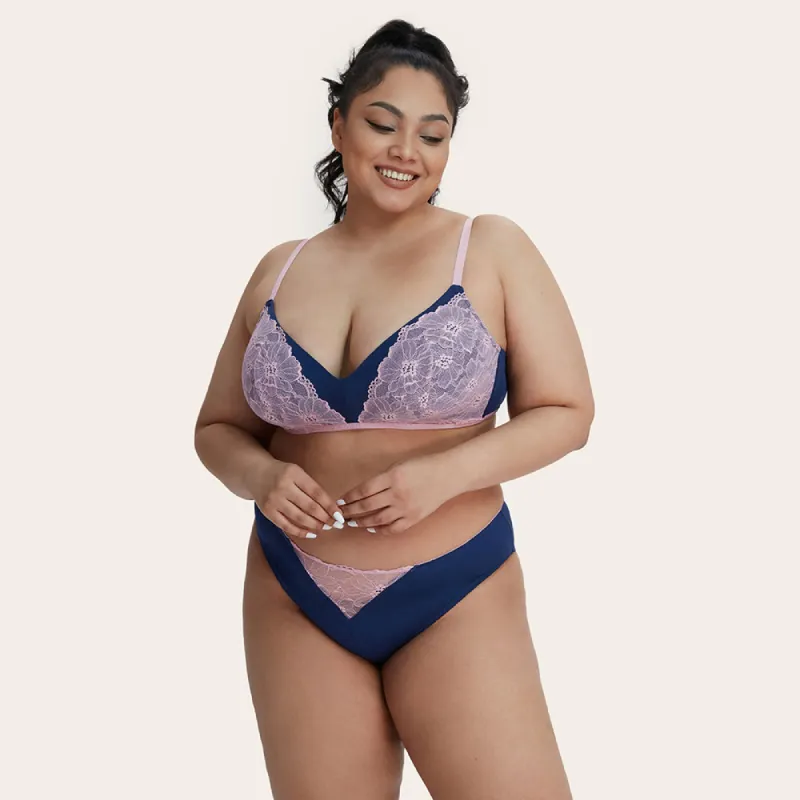 IRENE Plus Lace Wireless Molded Triangle Bralette Bra sold by UCA Lingerie