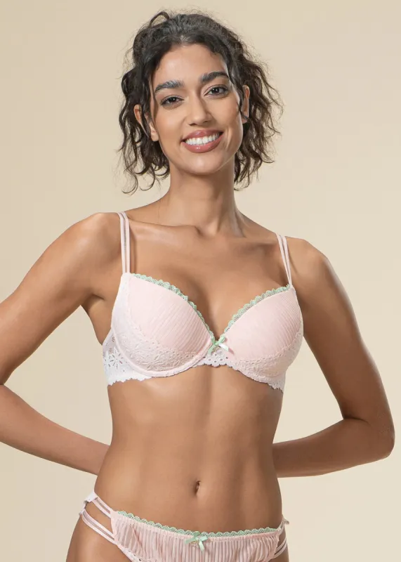 ANNIE Seductive Underwired Demi Pink Lace Bra sold by UCA Lingerie