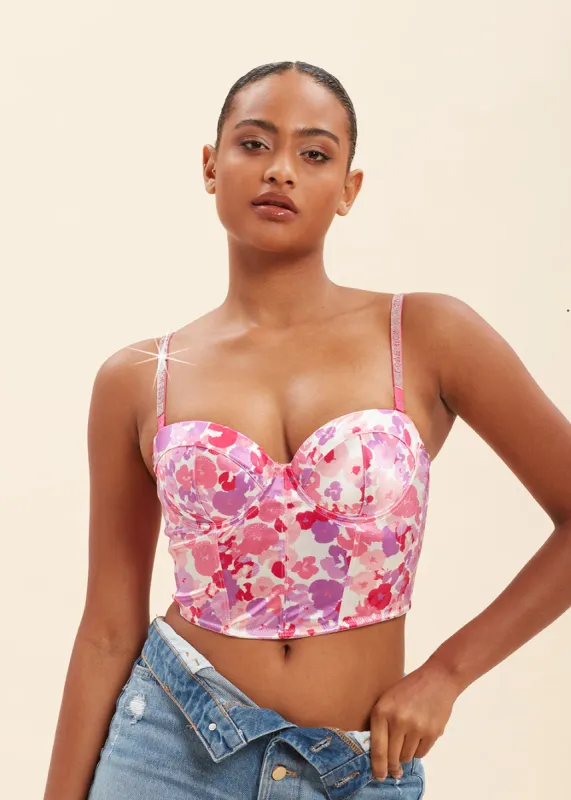 PANDORA Sexy Printed Balconette Corset Long Demi Bra sold by UCA Lingerie