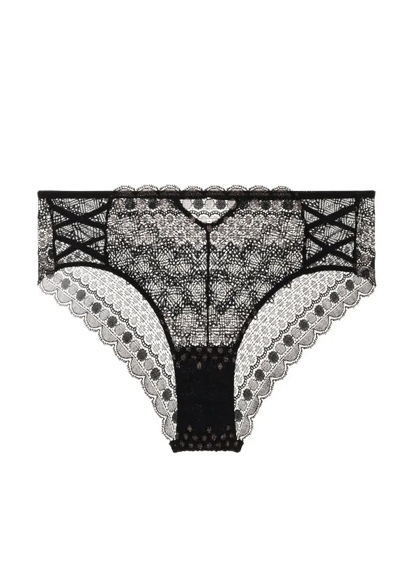 FREYA Sexy Stretch Soft Black golden Lace Brief Panties sold by UCA Lingerie product image thumbnail 5