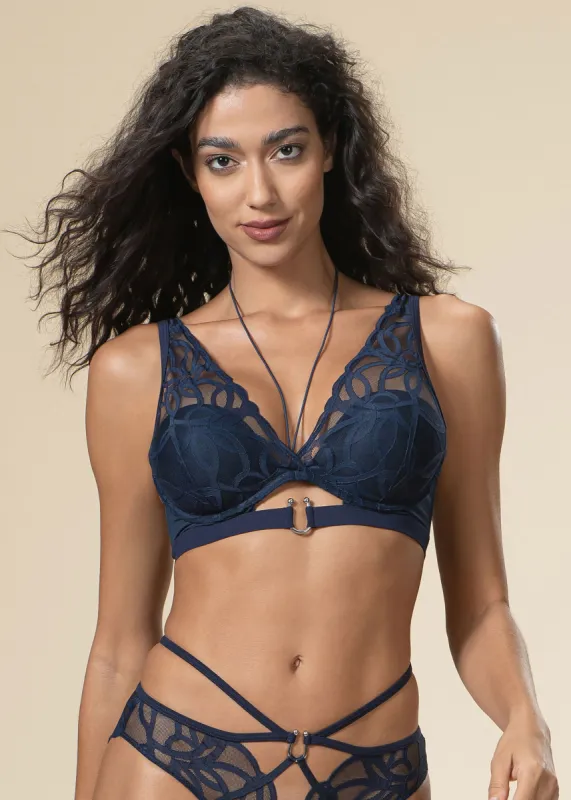 SALLY Push-Up Underwired Plunge Lace Bra with Detachable Neck Holder sold by UCA Lingerie