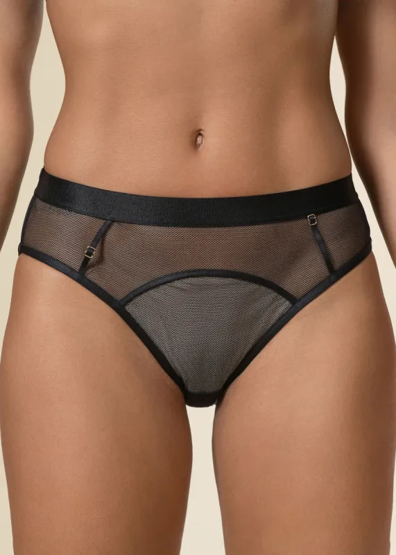 OPHELIA Black Mesh Brief Panties sold by UCA Lingerie