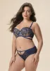 CLAIR Plus Navy Blue Lace Underwired Molded Cup Balconette Demi Long Bra sold by UCA Lingerie