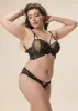 BELLA Plus Black Lace Push-Up Plunge Molded Cup Demi Bra with Removable Padding sold by UCA Lingerie