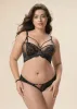 BELLA Plus Black Lace Push-Up Plunge Molded Cup Demi Bra with Removable Padding sold by UCA Lingerie