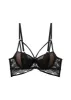 BELLA Plus Black Lace Push-Up Plunge Molded Cup Demi Bra with Removable Padding sold by UCA Lingerie