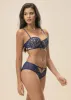 CLAIR Navy Blue Lace Underwired Molded Cup Balconette Demi Long Bra sold by UCA Lingerie