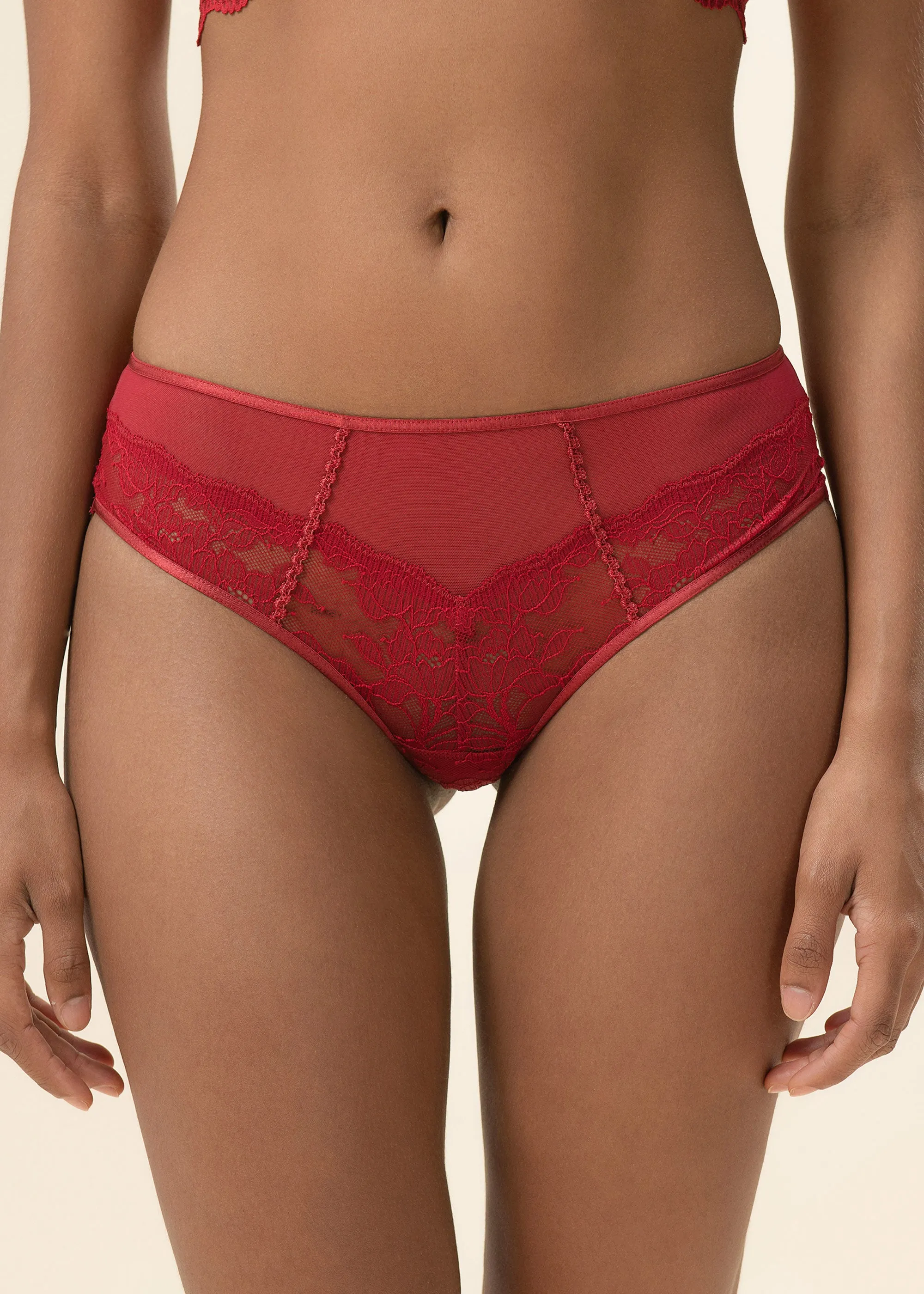 JANET Red Lace Boyshort Panties sold by UCA Lingerie