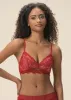 JANET Red Lace Wireless Triangle Molded Cup Bra sold by UCA Lingerie