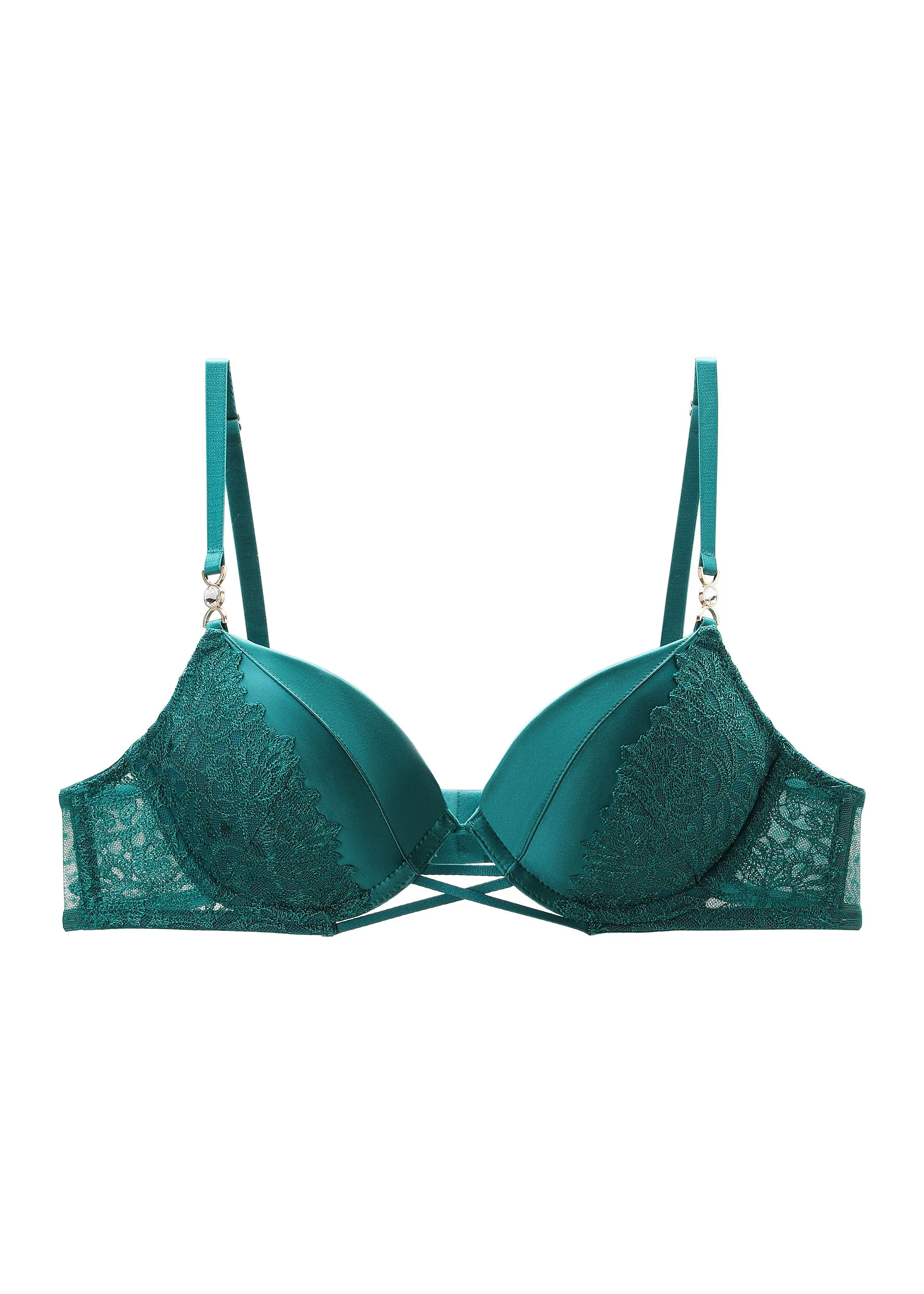 JESSICA Green Lace Push-Up Underwired Molded Cup Demi Bra sold by UCA Lingerie product image thumbnail 5