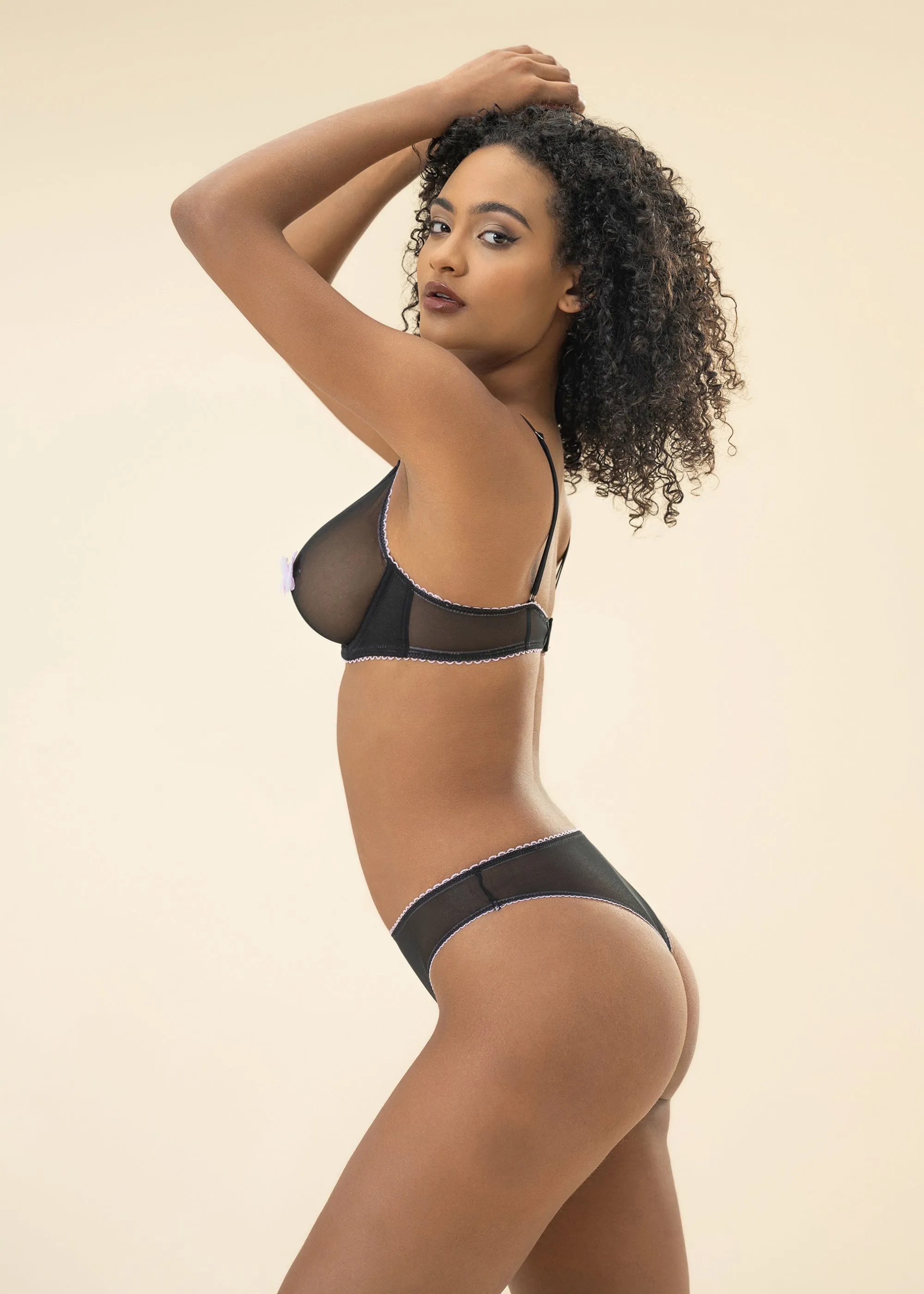 MAGNOLIA Black Sexy Mesh Tanga Panties sold by UCA Lingerie product image thumbnail 4