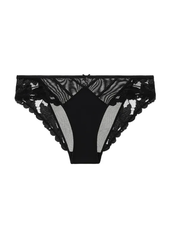 FLORA Plus Seductive Floral Black Lace Brief Panties sold by UCA Lingerie