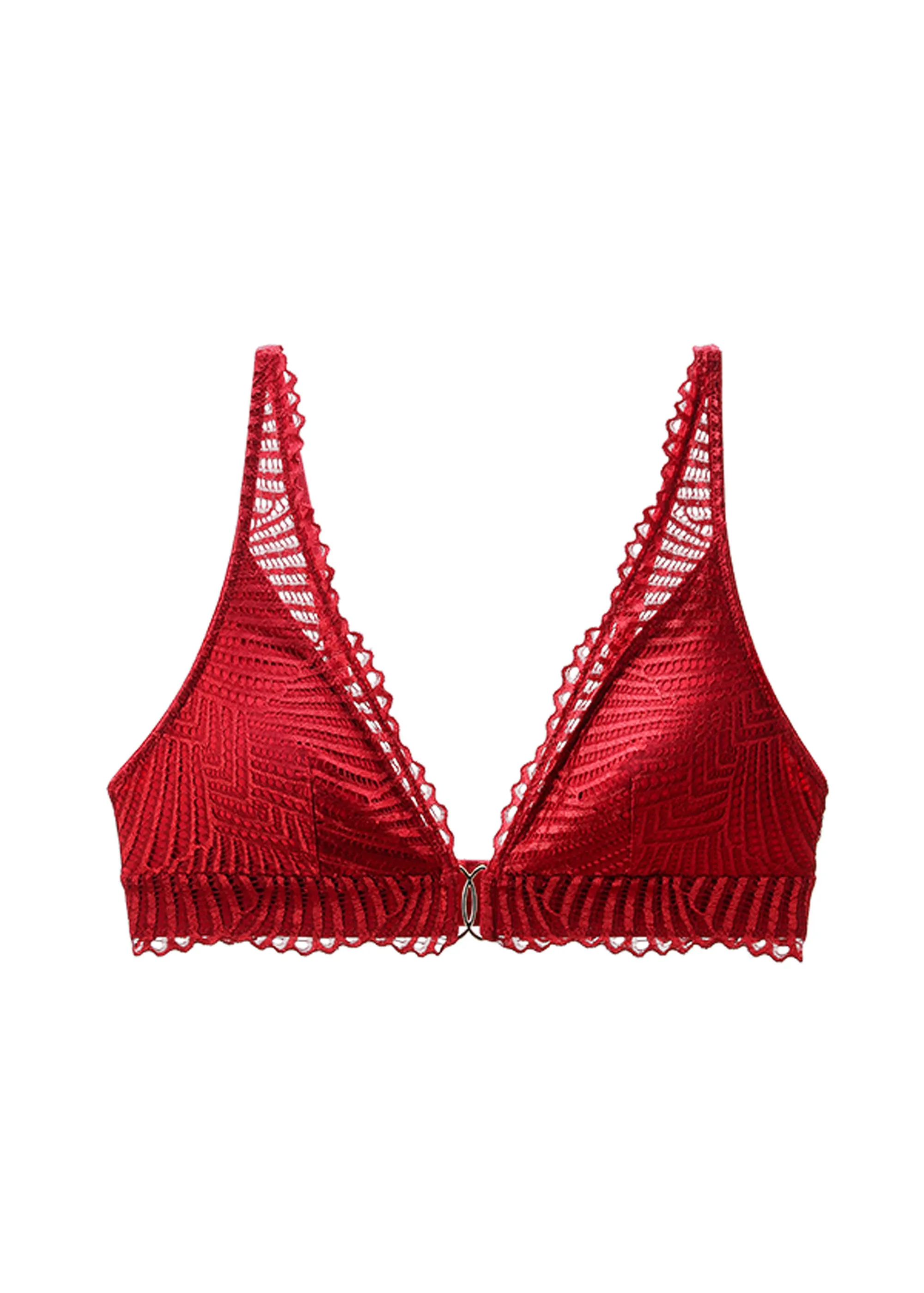MILANO Plus Back-Closure Red Lace Triangle Bralette sold by UCA Lingerie product image thumbnail 5