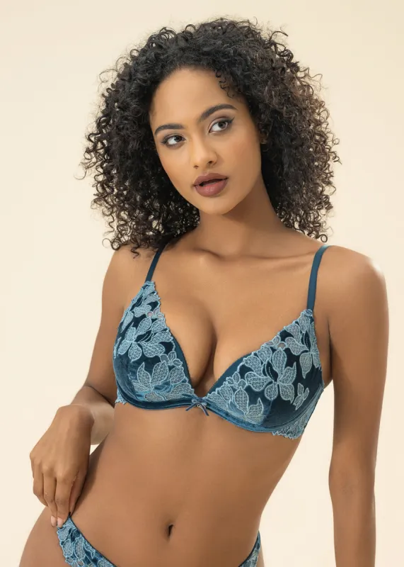 SARA Lace Push-Up Underwired Molded Cup Demi Bra sold by UCA Lingerie