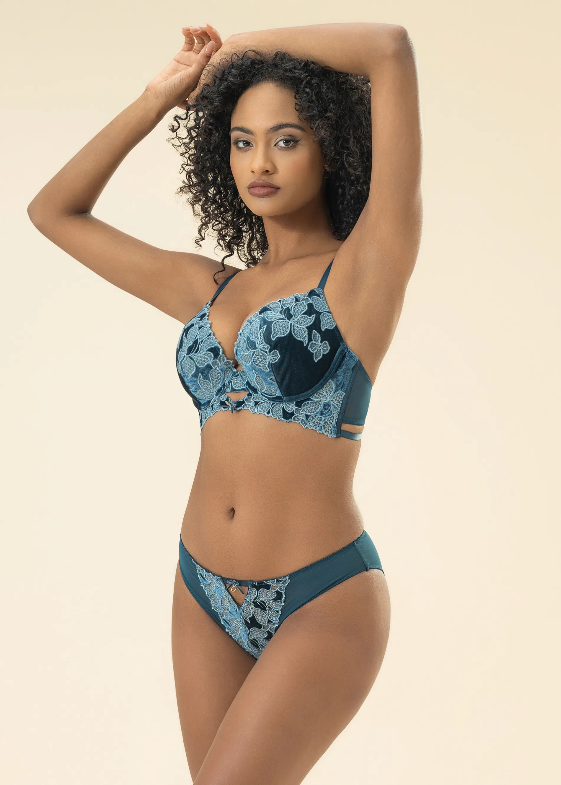 GLENN Lace Push-Up Underwired Molded Cup Demi Bra sold by UCA Lingerie product image thumbnail 2