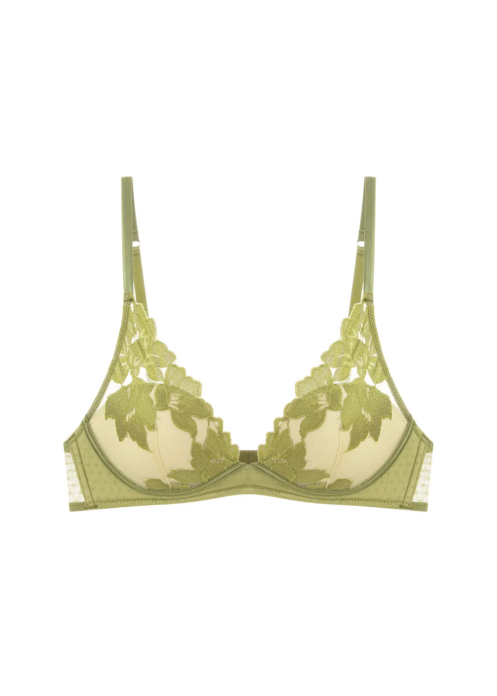 RACHEL Plus Green Lace Push-Up Molded Cup Plunge Bra sold by UCA Lingerie product image thumbnail 5
