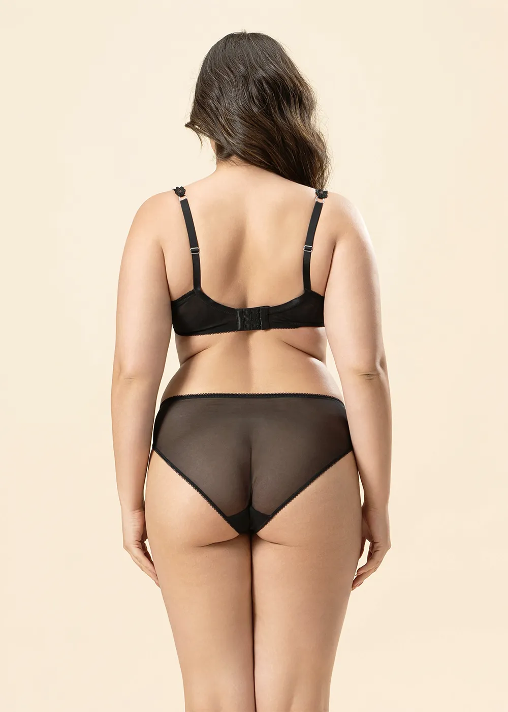 GEMMA Plus Black Lace Hipster Panties In Embroidery sold by UCA Lingerie product image thumbnail 5