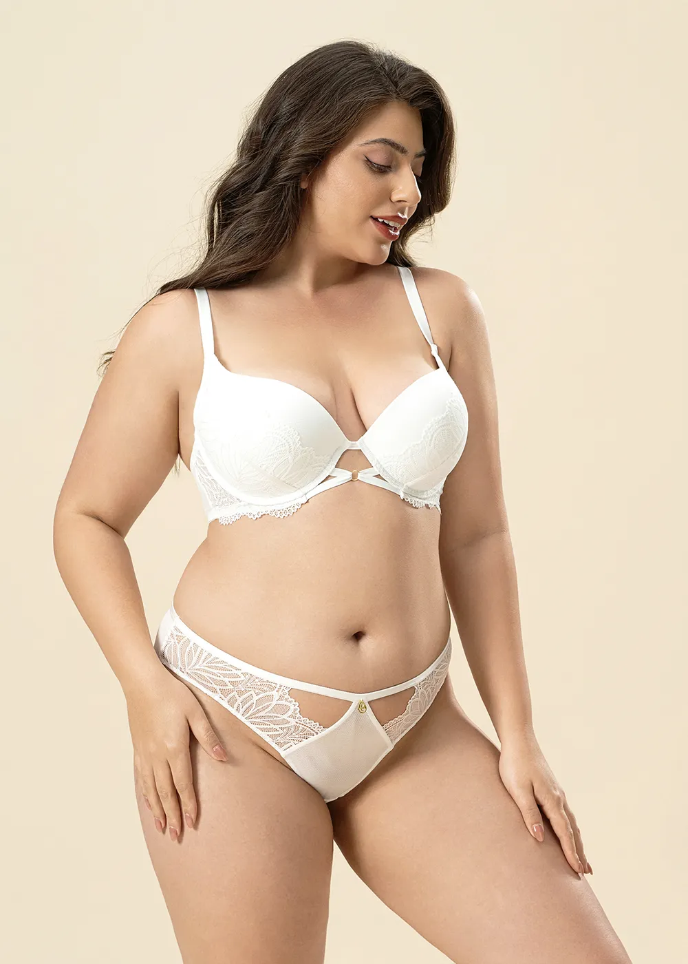 DARLEEN Plus Seductive Leaf-Pattern Lace Tanga Panties sold by UCA Lingerie product image thumbnail 4