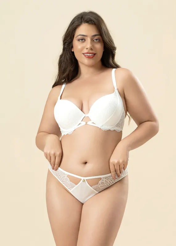 DARLEEN Plus Lace Push-Up Molded Cup Demi Bra sold by UCA Lingerie