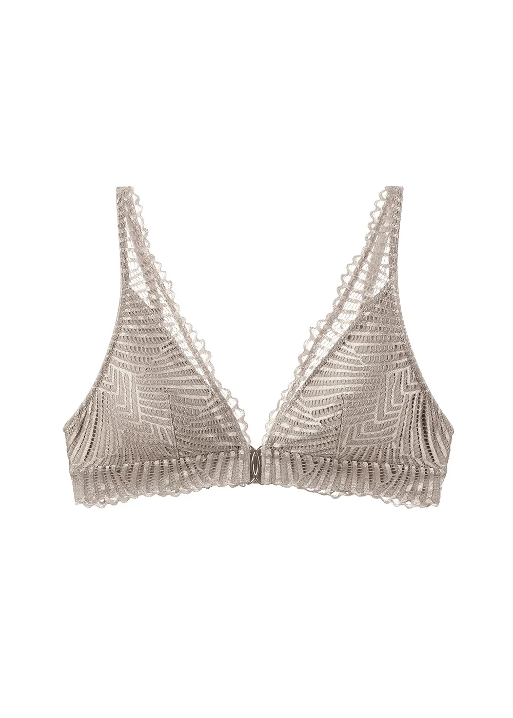 MANDY Plus Back-Closure Brown Lace Triangle Bralette sold by UCA Lingerie product image thumbnail 5