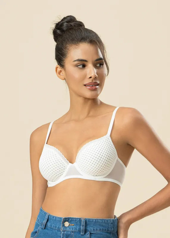 QARA White Underwired Molded Cup Demi Bra sold by UCA Lingerie