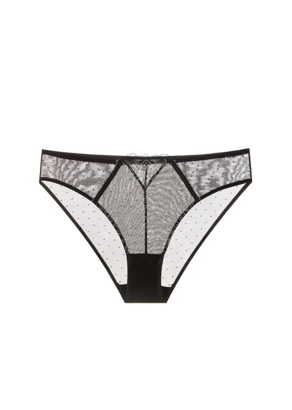 PAULA Plus Sexy Black Silver Embroidery Brief Panties sold by UCA Lingerie