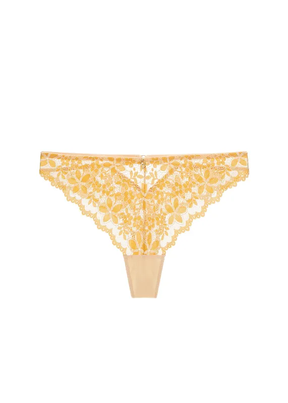 ROSALIE Plus Seductive Ginger Yellow Lace Tanga Panties sold by UCA Lingerie