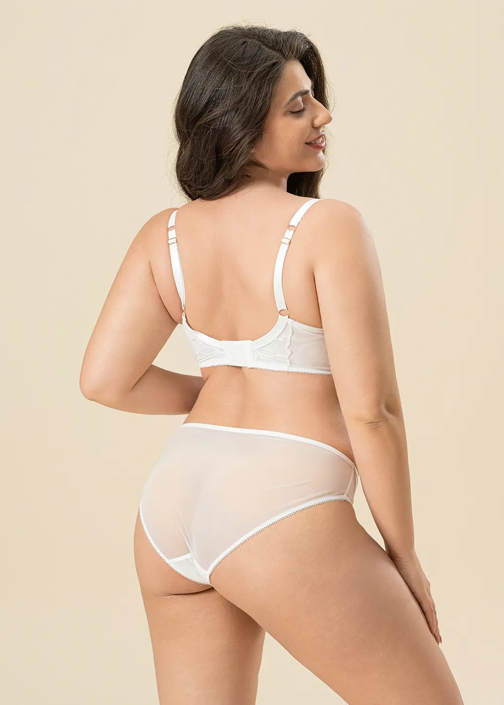 FREDERICA Plus Seductive Floral Lace Underwired Unlined Plunge Long Bra sold by UCA Lingerie product image thumbnail 3