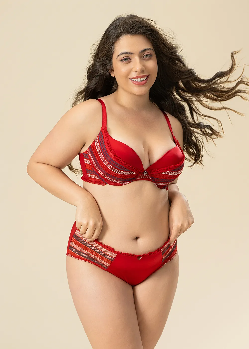 ASHLEY Plus Red Mesh Boyshort Panties sold by UCA Lingerie product image thumbnail 4