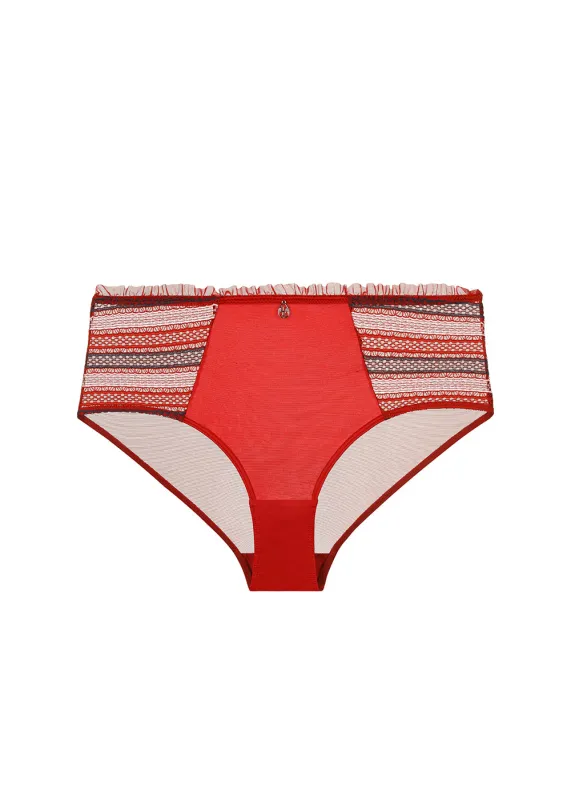 ASHLEY Plus Sexy Red Mesh Boyshort Panties sold by UCA Lingerie