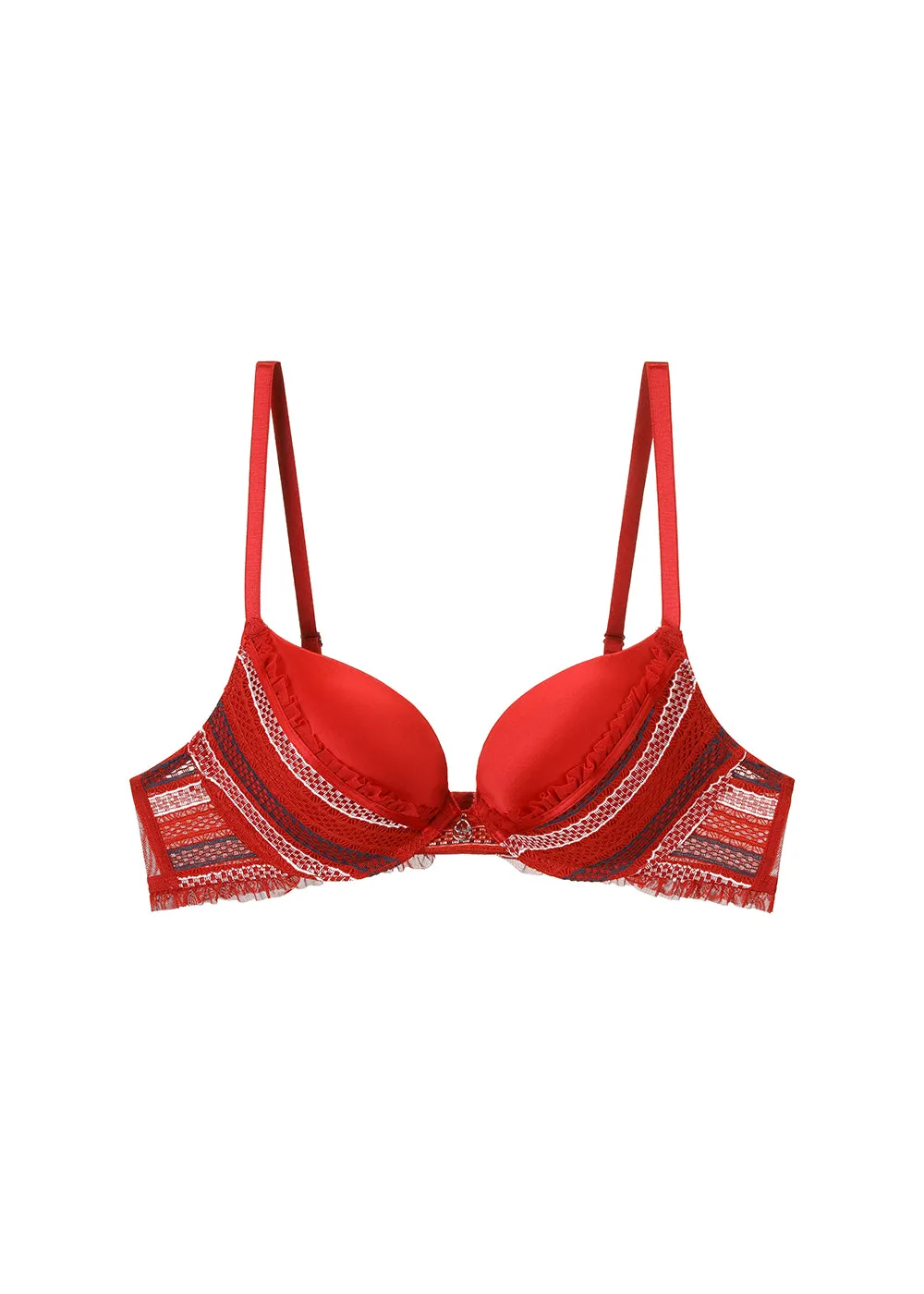 ASHLEY Plus Shiny Red Push-Up Underwired Demi Molded Cup Bra sold by UCA Lingerie product image thumbnail 5