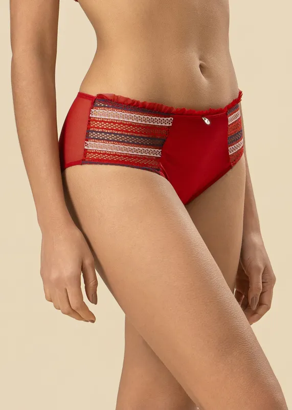 ASHLEY Red Mesh Boyshort Panties sold by UCA Lingerie