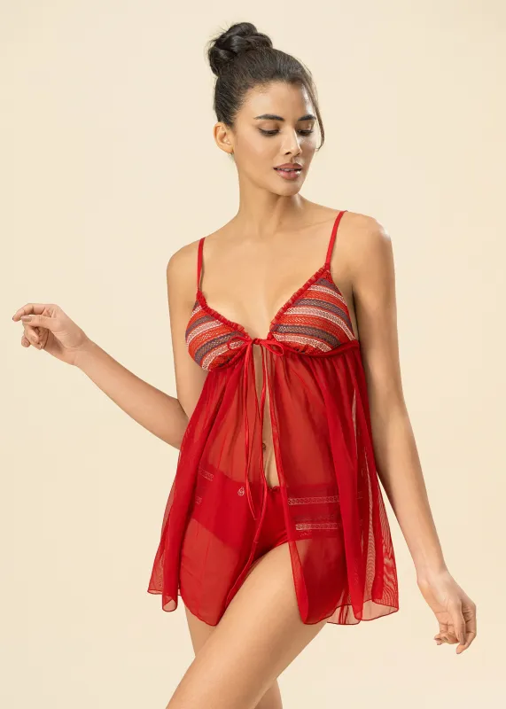 ASHLEY Sexy Red Mesh Nightdresses sold by UCA Lingerie