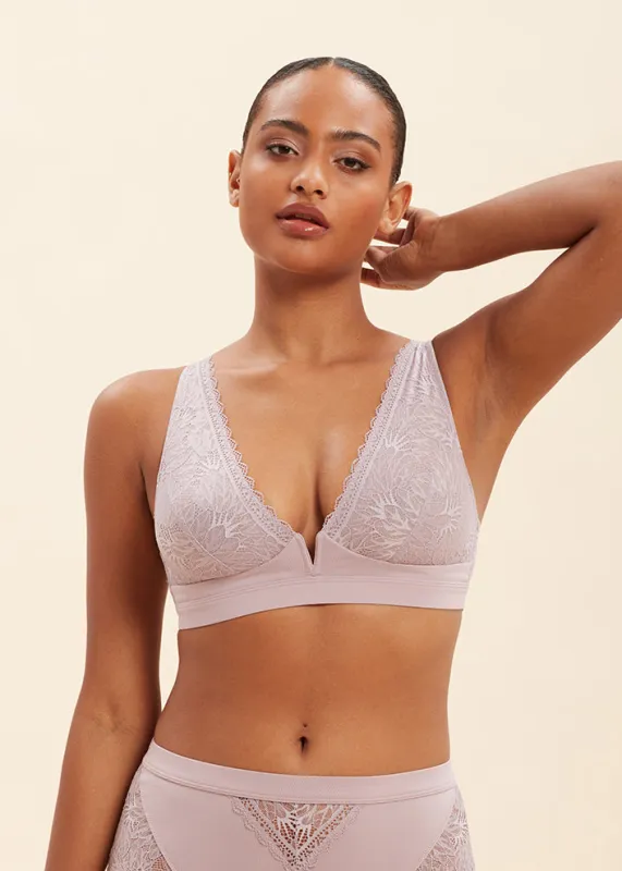 HANNAH Sexy Lace Wireless DeepV Unlined Bralette sold by UCA Lingerie