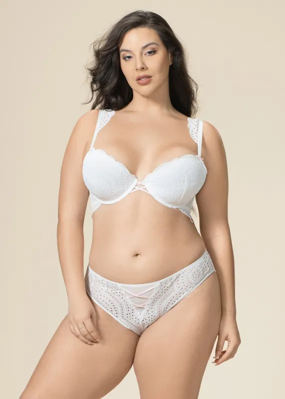 ARIA Plus White Lace Lingerie Set sold by UCA Lingerie