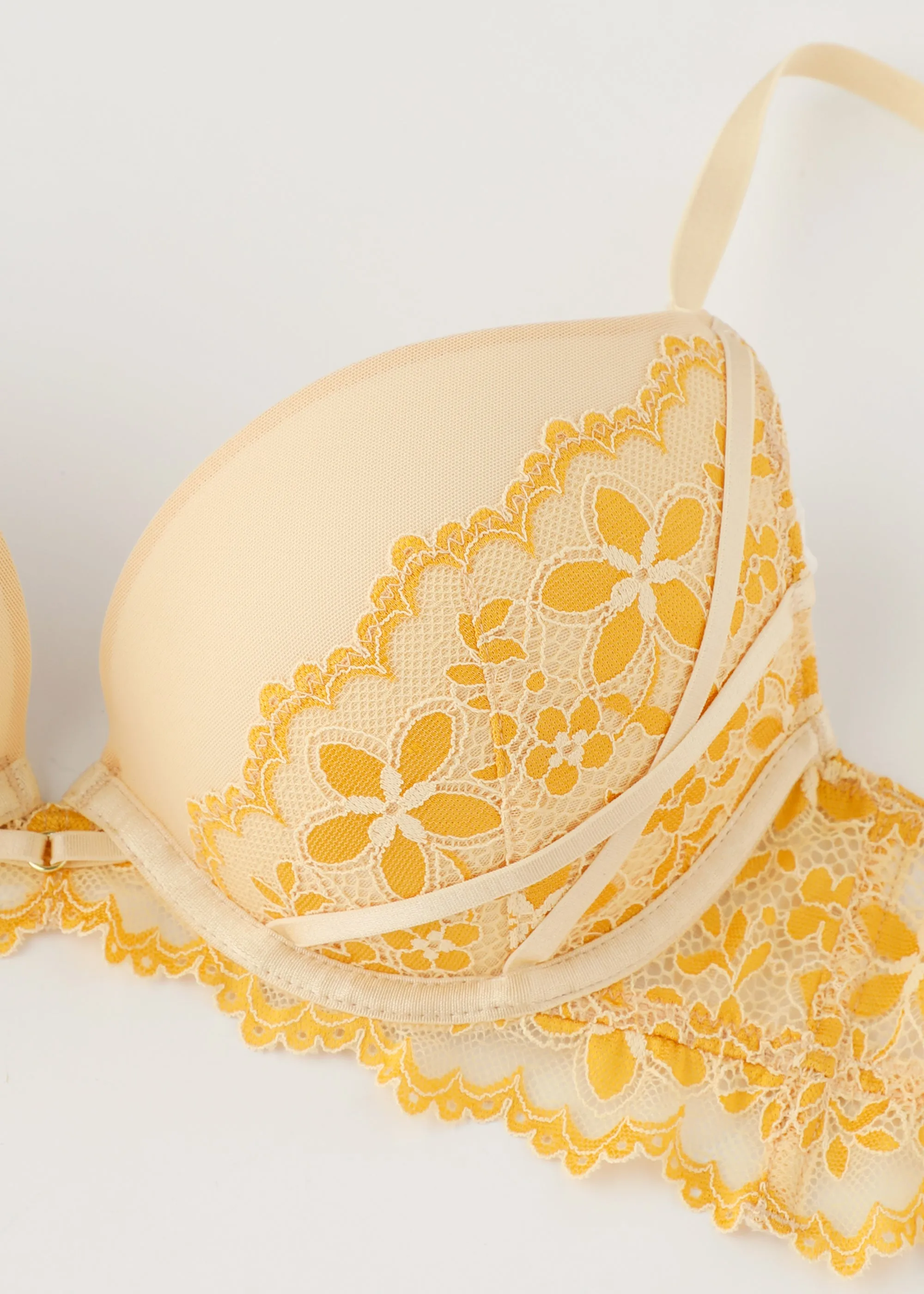 ROSALIE Plus Yellow Floral Lace Lingerie Set sold by UCA Lingerie product image thumbnail 2