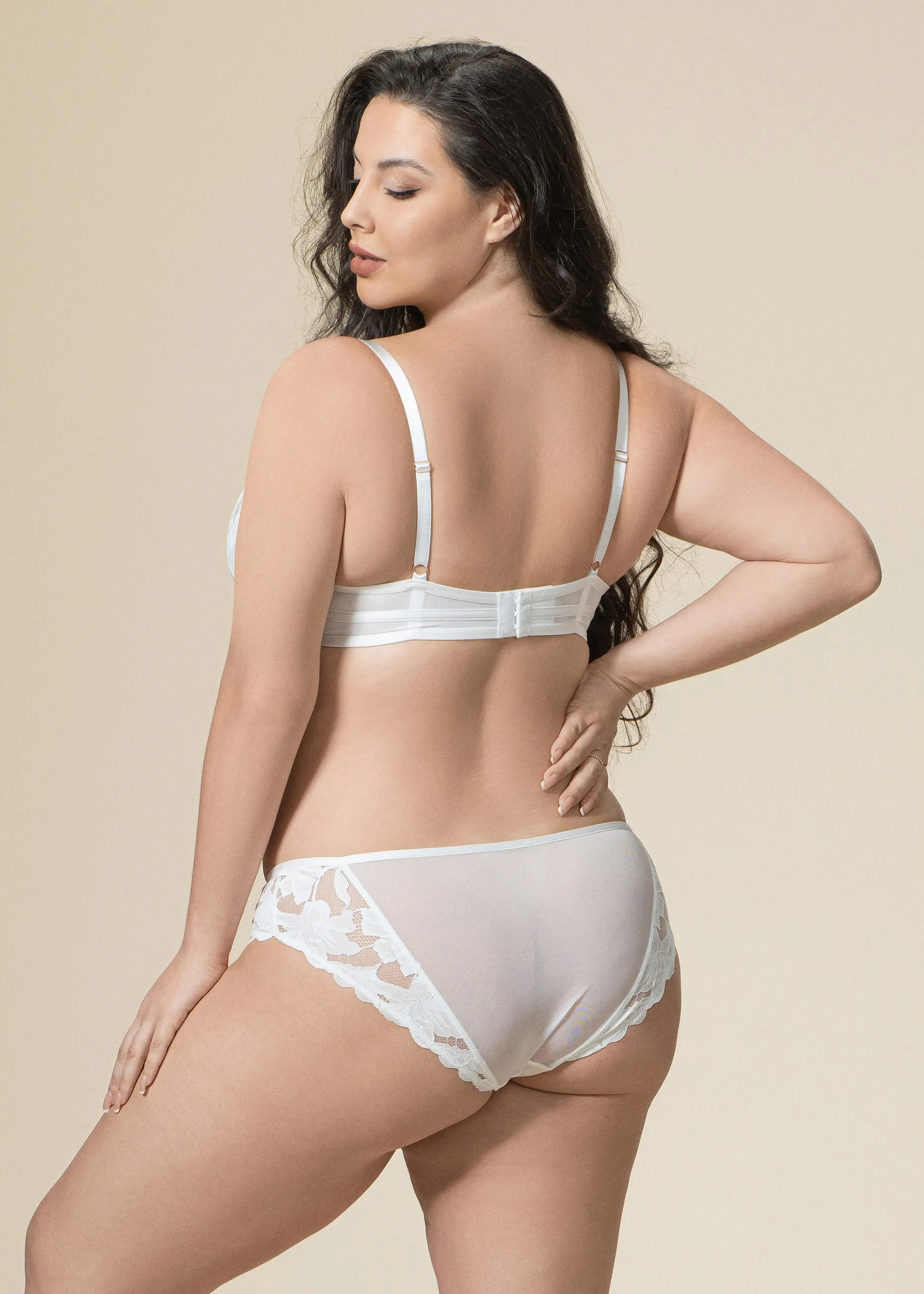 FLORA Plus White Seductive Lace Lingerie Set sold by UCA Lingerie product image thumbnail 3