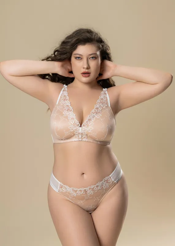 JESSA White Lace Plus Bra & Panty Set sold by UCA Lingerie