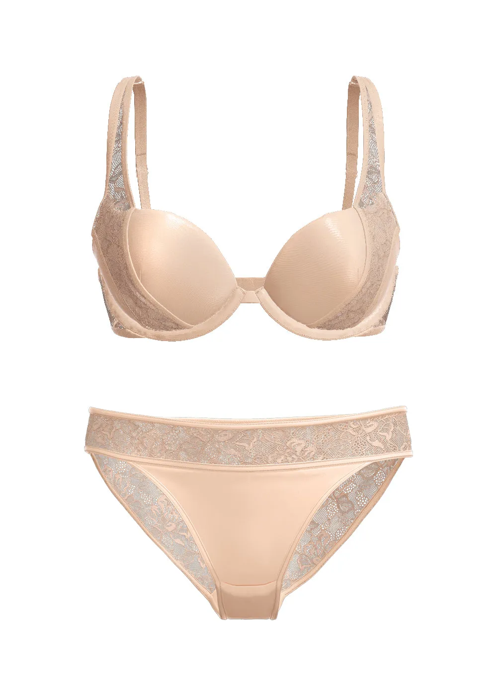 JOLIN Nude Floral Lace Bra & Plus Panty Set sold by UCA Lingerie product image thumbnail 5