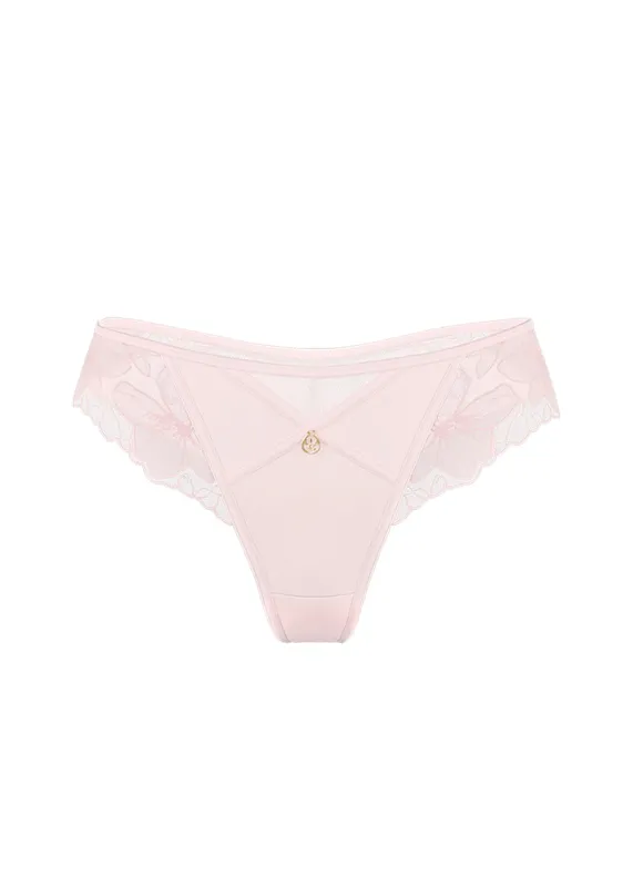 HALONA Plus Pink Floral Embroidery Lace Tanga Panties sold by UCA Lingerie