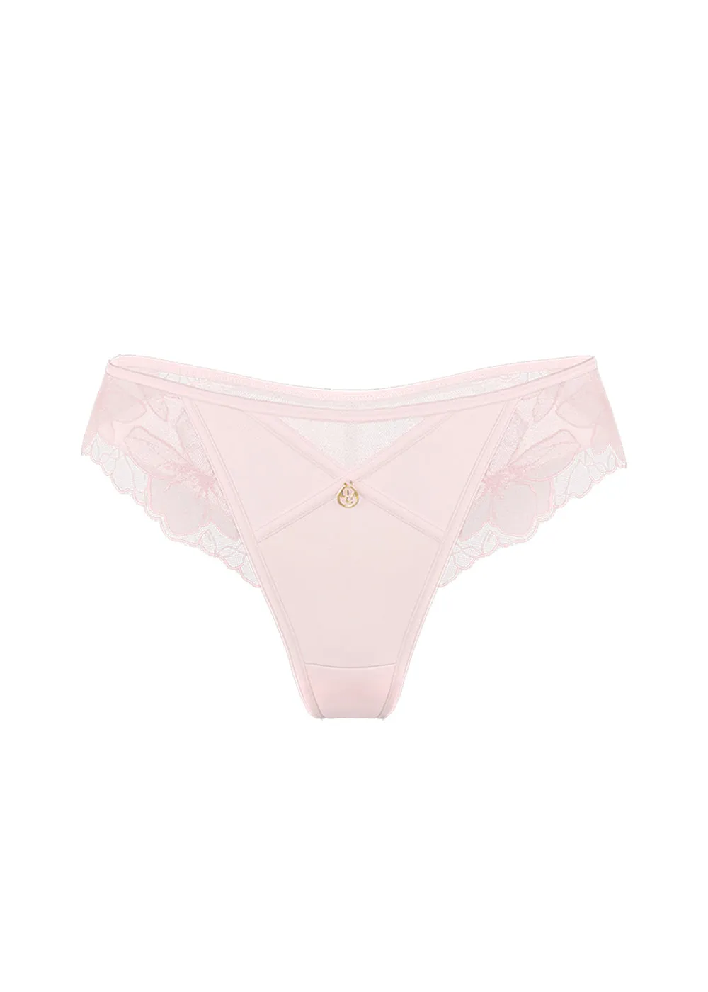 HALONA Plus Pink Floral Embroidery Lace Tanga Panties sold by UCA Lingerie